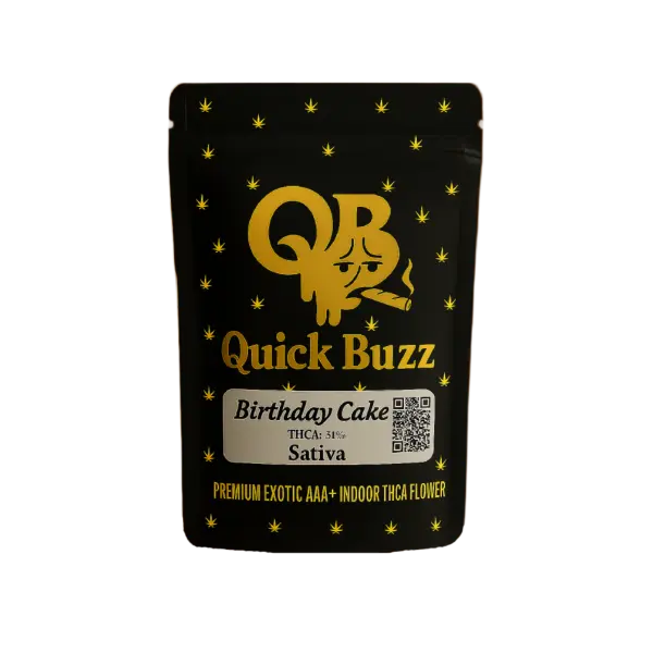 Quick Buzz Birthday Cake Hemp Flower 1 Gram